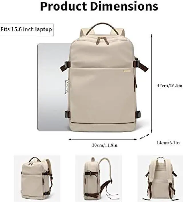 Alt view image 6 of 6 - GOLF SUPAGS Laptop Backpack with Separate Laptop Compartment Fits 15.6 Inch Notebook Large Capacity Computer Bag for Women Work Travel College Backpacks (Apricot)