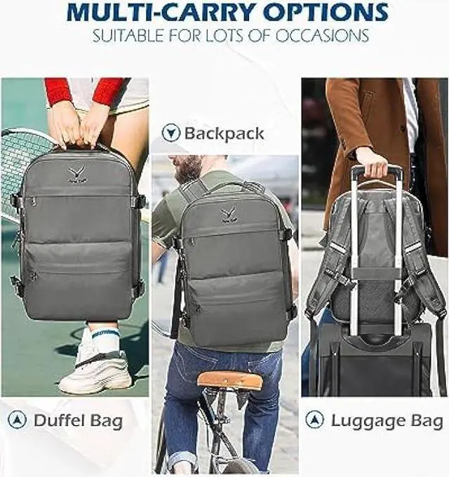 Alt view image 4 of 6 - Hynes Eagle 20L Travel Backpack Carry on Backpack Women Men Personal Item Bag for Spirit Airlines Small Nylon Laptop Backpack 14 inches Grey