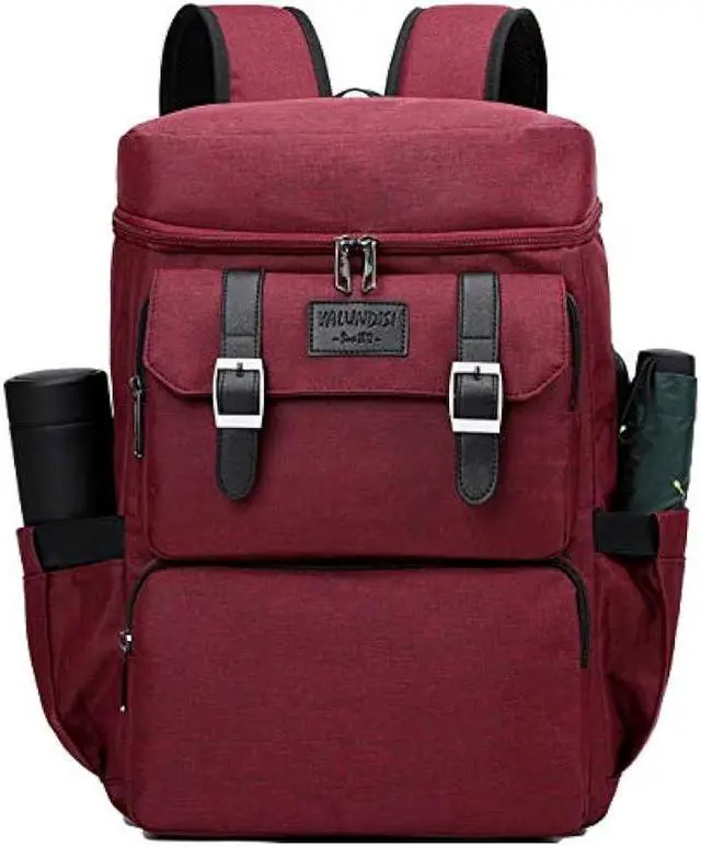 Alt view image 2 of 7 - YALUNDISI Vintage Backpack for Men Women Laptop Backpack Bookbags College Backpack Red 16 inch