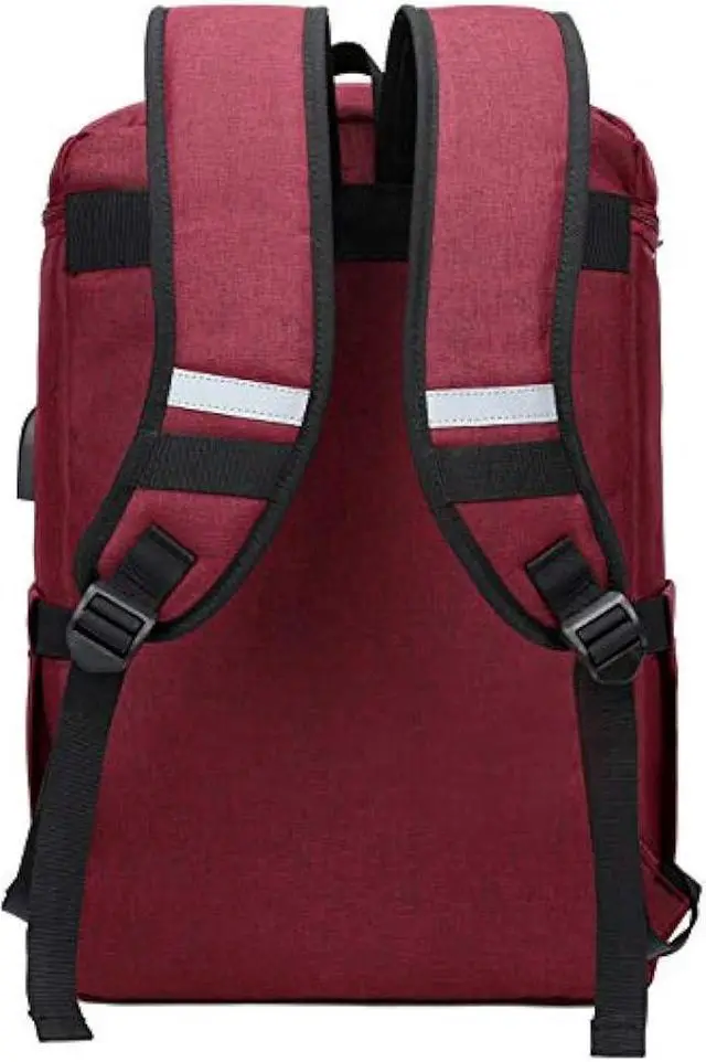 Alt view image 5 of 7 - YALUNDISI Vintage Backpack for Men Women Laptop Backpack Bookbags College Backpack Red 16 inch