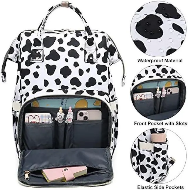 Alt view image 2 of 6 - Dezcrab Cow Print Laptop Backpack for Women, College Bookbag School Backpack Work Business Travel 15.6 Inch Computer Backpacks