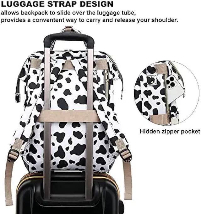 Alt view image 4 of 6 - Dezcrab Cow Print Laptop Backpack for Women, College Bookbag School Backpack Work Business Travel 15.6 Inch Computer Backpacks