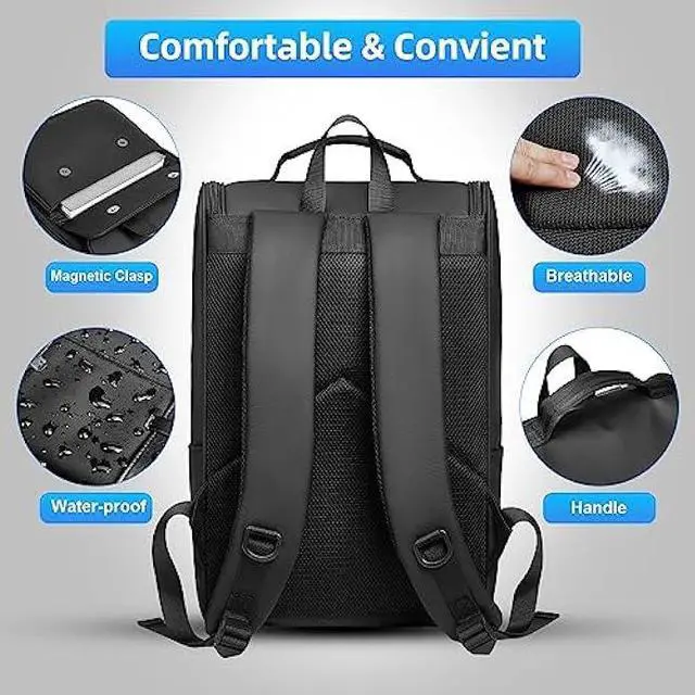 Alt view image 5 of 6 - GYakeog Vintage Laptop Backpack for Men Women 15.6 Inch Travel Backpack Waterproof Business Backpacks Mens College Backpacks Casual Daypacks for Work Office College