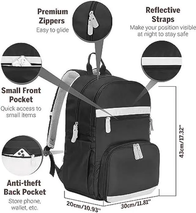 Alt view image 5 of 7 - MoKo Womens Gym Backpack, Large Travel Backpack with Shoe Compartment Sports Bag with Wet Pockets 15.6 Inch Laptop Backpack Water Resistant Anti Theft Back Pack for Women Gifts, Black/Gray