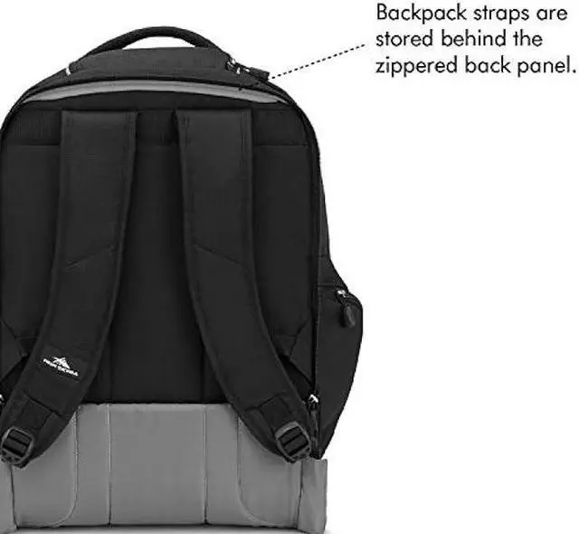 Alt view image 3 of 6 - High Sierra Powerglide Wheeled Backpack, Black, One Size