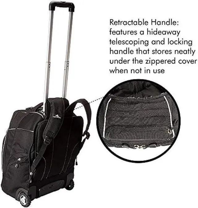Alt view image 5 of 6 - High Sierra Powerglide Wheeled Backpack, Black, One Size