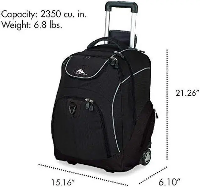 Alt view image 6 of 6 - High Sierra Powerglide Wheeled Backpack, Black, One Size