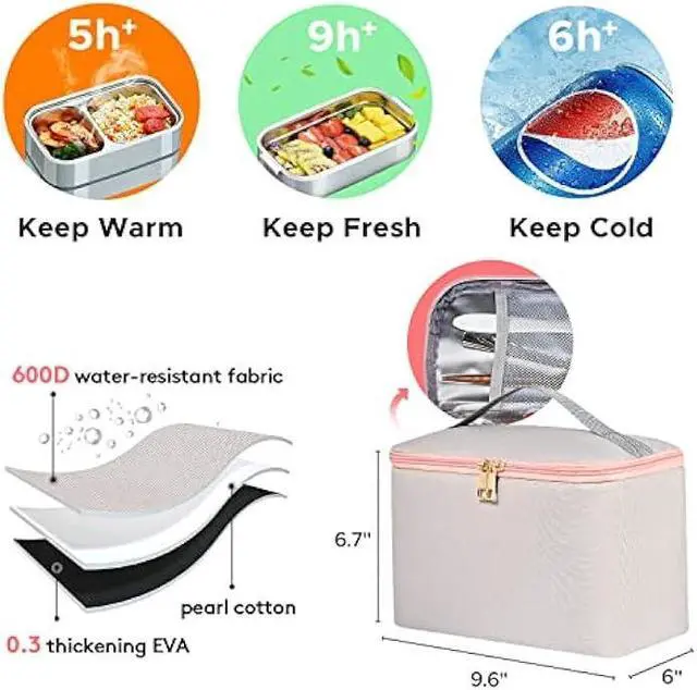 Alt view image 4 of 6 - Kaome Lunch Backpack 15.6 Inch Laptop Backpack for Women with USB Port Nurse Gift Teacher Work Backpack Cooler Insulated Lunch Bag Waterproof Daypacks for Work Picnic Travel Anti-theft