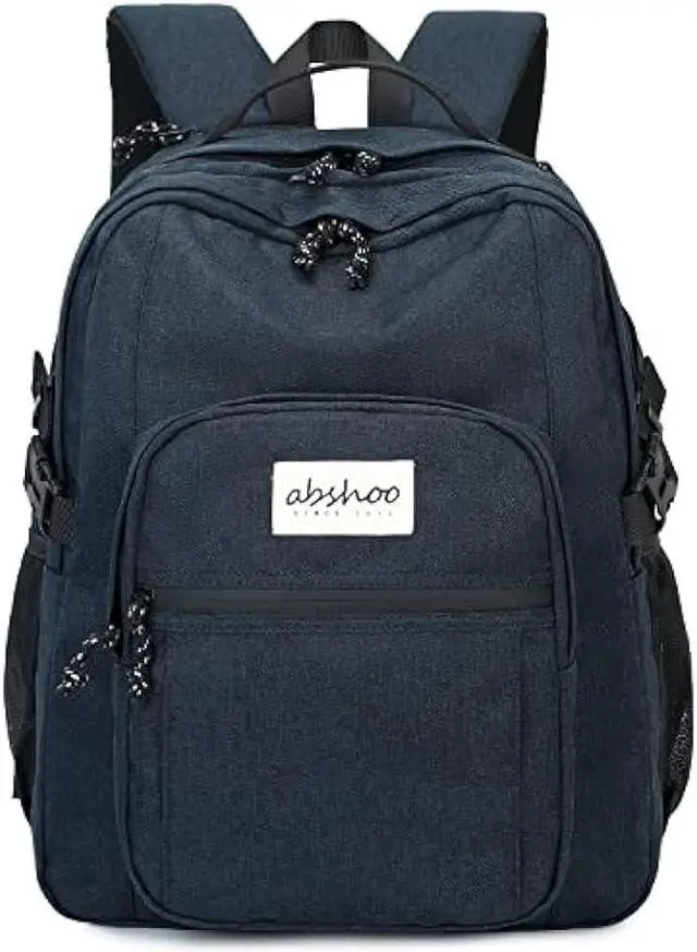 Alt view image 2 of 6 - abshoo Classical Laptop Travel Backpack for Women Men College School Bookbag With USB Charging Port (Navy)