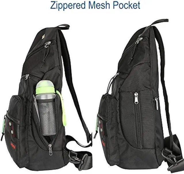 Alt view image 5 of 7 - Larswon Sling Backpack, Sling Bag Laptop, Crossbody Bag Men, Shoulder Bags Black
