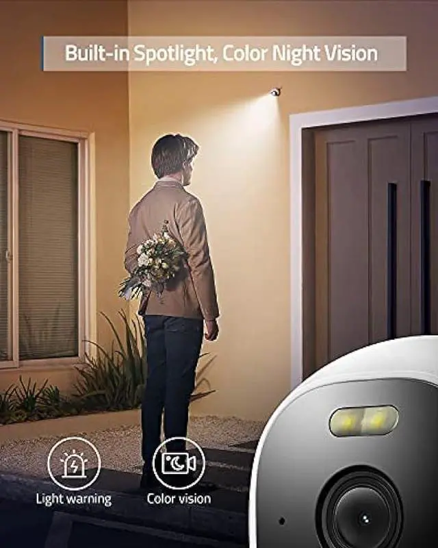 Alt view image 3 of 6 - eufy Security Outdoor Cam E220, All-in-One Outdoor Security Camera with 2K Resolution, Spotlight, Color Night Vision, No Monthly Fees, Wired Camera, IP67 Weatherproof, Motion Only Alert