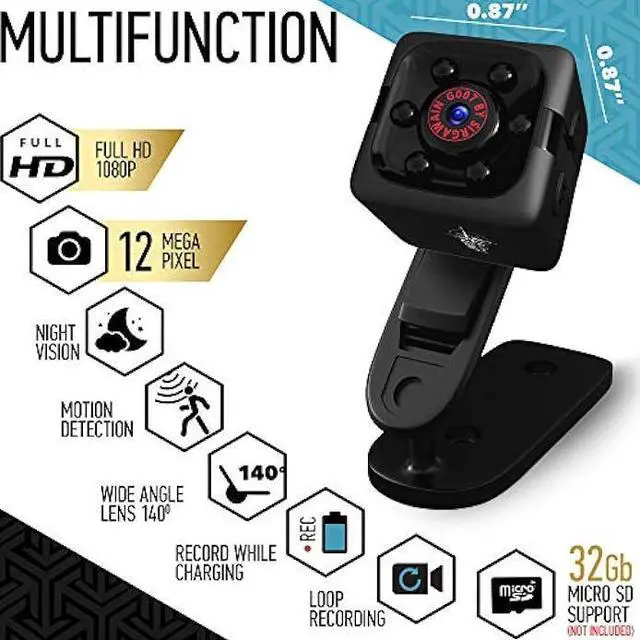 Alt view image 2 of 6 - SIRGAWAIN Upgraded Mini Spy Camera 1080P Hidden Camera - Portable Small HD Nanny Cam with Night Vision and Motion Detection - Hidden Spy Cam - Indoor Covert Security Camera for Home and Office