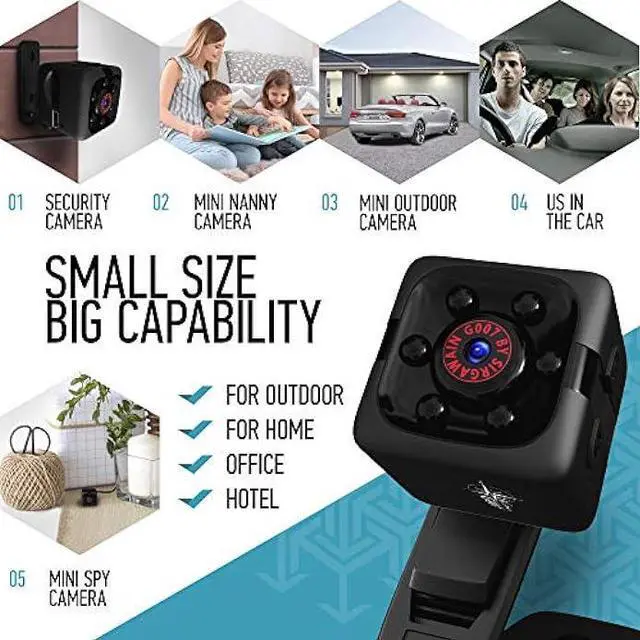 Alt view image 4 of 6 - SIRGAWAIN Upgraded Mini Spy Camera 1080P Hidden Camera - Portable Small HD Nanny Cam with Night Vision and Motion Detection - Hidden Spy Cam - Indoor Covert Security Camera for Home and Office