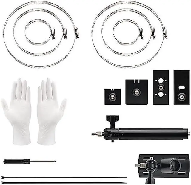Alt view image 7 of 7 - Holicfun 2-in-1 Security Camera and Solar Panel Pole Mount for Ring, Eufy, Arlo, Wyze, Reolink Solar Panels and Cams (White)