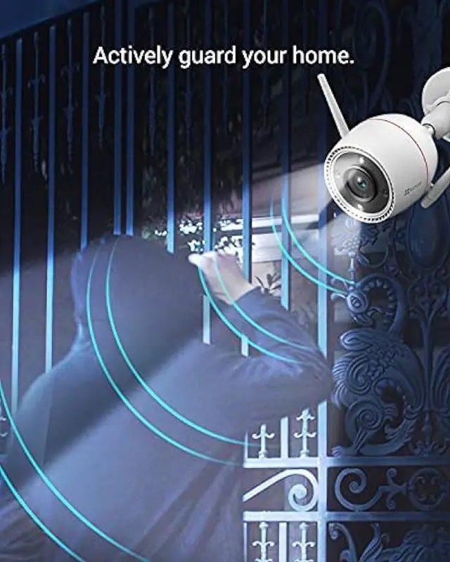 Alt view image 2 of 6 - EZVIZ Security Camera Outdoor, 2K WiFi Camera with Motion Alert, Color Night Vision and IP67 Waterproof, AI-Powered Person Detection, Two-Way Talk, Compatible with Alexa Google Home | C3TN