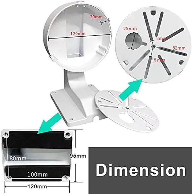 Alt view image 4 of 6 - WiTi 4.7 inches Wall Mount Bracket for Dome Security Camera,Deep Base Junction Box Cable Management Mounting Case, CCTV IP Surveillance Cameras Holder Metal Solid Powder Spray Coating