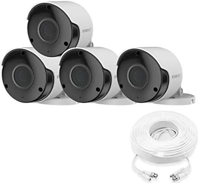 Main image of Wisenet SDC-89445BF 5MP CCTV Surveillance Weatherproof Bullet Security Camera 82ft IR Distance Plastic Housing 3.6mm Lens 104° Wide Angle (Quad Pack)