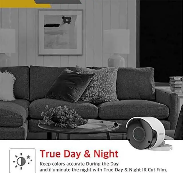 Alt view image 7 of 7 - Wisenet SDC-89445BF 5MP CCTV Surveillance Weatherproof Bullet Security Camera 82ft IR Distance Plastic Housing 3.6mm Lens 104° Wide Angle (Quad Pack)