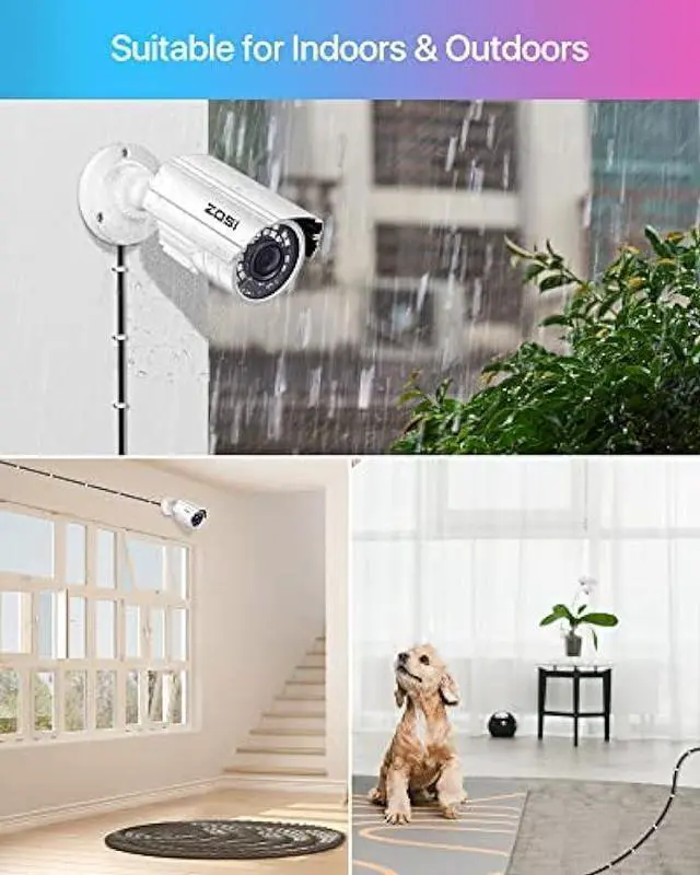 Alt view image 6 of 6 - ZOSI 4 Pack 150ft (45 Meters) All-in-One Video Power Cable, BNC Extension Surveillance Camera Cables for Video Security DVR Camera Systems (Included 4X BNC Connectors and 4X RCA Adapters)-Black Color