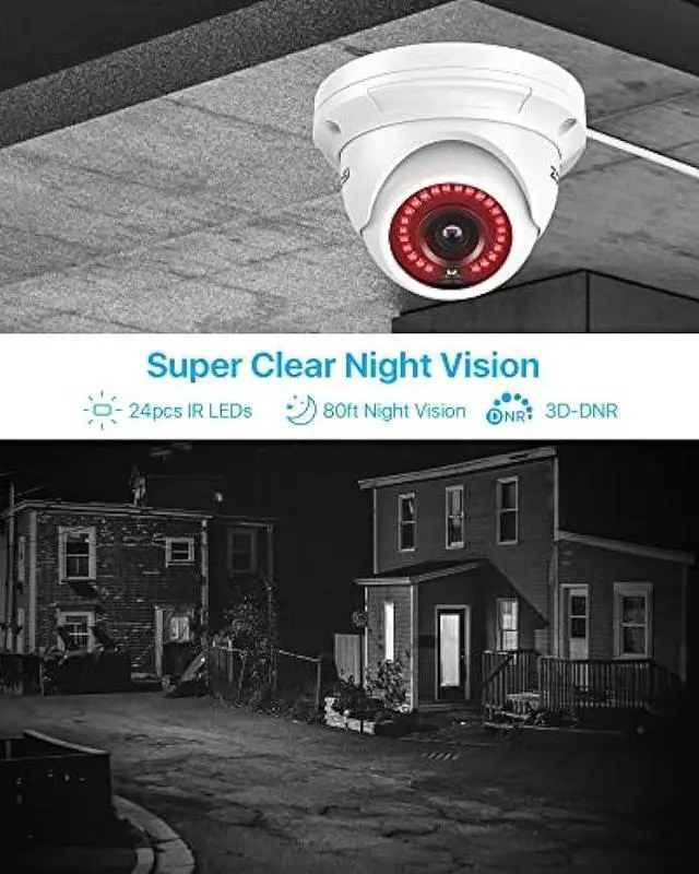 Alt view image 3 of 6 - ZOSI 5MP Add-on PoE IP Camera Outdoor Indoor Home H.265+ Video Surveillance Dome Camera with Night Vision,Motion Detection,Only Work with ZOSI POE NVR System(Model: ZR16SK,ZR08UN,ZR08DN,ZR08SN)