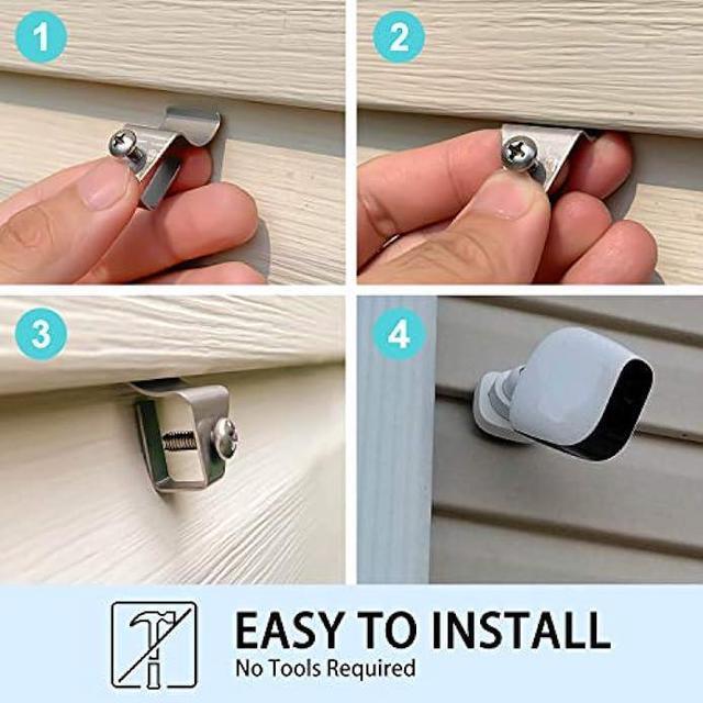 Alt view image 4 of 7 - (20 Pack) Vinyl Siding Clips Hooks No-Hole Needed Siding Screws Hanger for Mount Home Security Camera