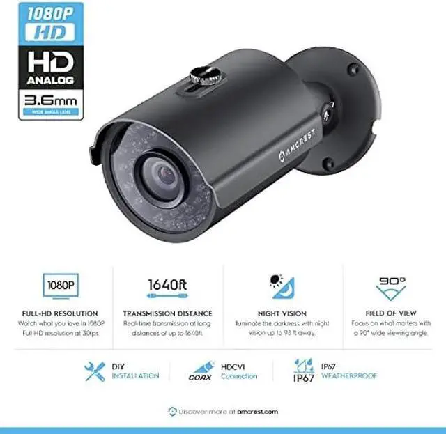 Alt view image 3 of 7 - Anpviz 4MP PoE IP Bullet Camera with Microphone/Audio, IP Security Camera Outdoor Indoor, Night Vision 65ft, Waterproof IP66, 108° Wide Angle 2.8mm Lens, 24/7 Recording