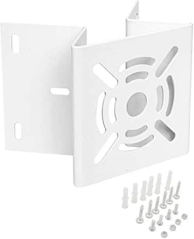 Alt view image 6 of 6 - Medium Size External Corner Wall Mount Iron Plate Vertical Bracket for PTZ CCTV Surveillance Camera Metal Holder White