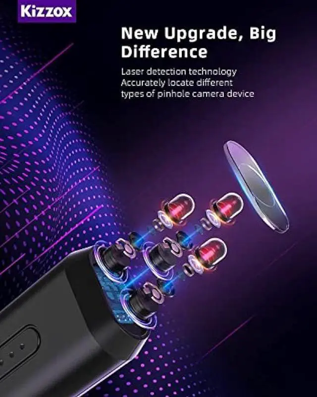 Alt view image 4 of 6 - Kizzox K9 Ultra Hidden Camera detectors,  Detector, Hidden Devices/Bug/Listening Device/GPS Tracker/RF/Spy Camera Detector, Infrared Camera Finder Scanner for Office, Hotel, Car, Airbnb