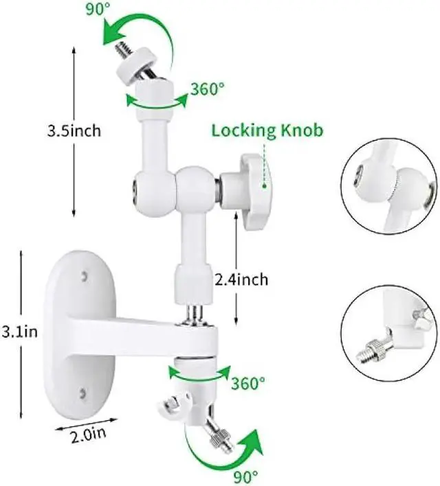 Alt view image 2 of 7 - 2-in-1 Wall Mount for Arlo Solar Panel and Arlo Pro/Arlo Pro 2/Arlo Pro 3/Arlo Pro 4/Arlo Ulra Security Camera, Adjustable Angle to Get Maximum Sunlight for Your Arlo Solar Panel
