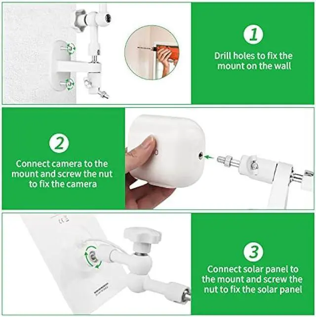 Alt view image 5 of 7 - 2-in-1 Wall Mount for Arlo Solar Panel and Arlo Pro/Arlo Pro 2/Arlo Pro 3/Arlo Pro 4/Arlo Ulra Security Camera, Adjustable Angle to Get Maximum Sunlight for Your Arlo Solar Panel