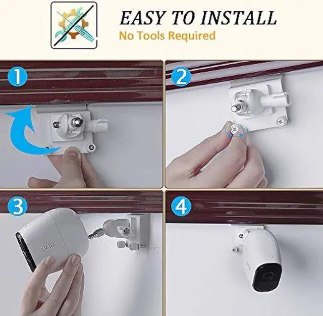 Alt view image 3 of 7 - HOLACA [Upgraded Version] Vinyl Siding Clips for Arlo Ring Roelink ZUMIMALL Eufy Security Camera, Hanger Hooks for Mounting Security Camera, Weatherproof Stainless Steel Material (2 Pack, White)