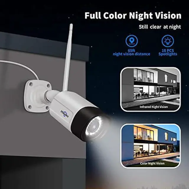 Alt view image 2 of 5 - Dual Wi-Fi,2-Way Audio 5MP WiFi Security Camera System,Expandable 10CH NVR, 1TB Hard Drive,12V DC Power Cords, Spotlight, IP66 Waterproof, Motion Alert, Plug&Play, 24/7 Time Record, Work with Alexa