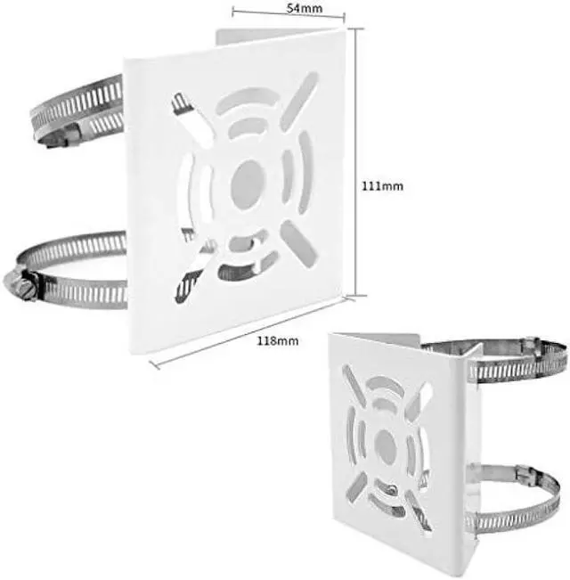 Alt view image 2 of 6 - Ahn'Qiraj 2Pcs Universal Vertical Pole Mount Bracket Mount Camera Adapter for CCTV Security Camera Ptz Dome Vertical Pole Wall Mounting Bracket with (8 Loops) (2)