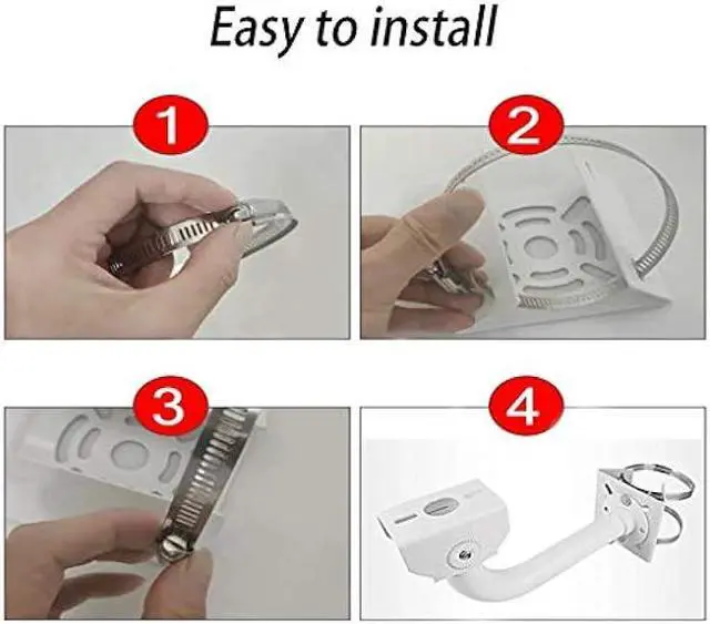 Alt view image 6 of 6 - Ahn'Qiraj 2Pcs Universal Vertical Pole Mount Bracket Mount Camera Adapter for CCTV Security Camera Ptz Dome Vertical Pole Wall Mounting Bracket with (8 Loops) (2)