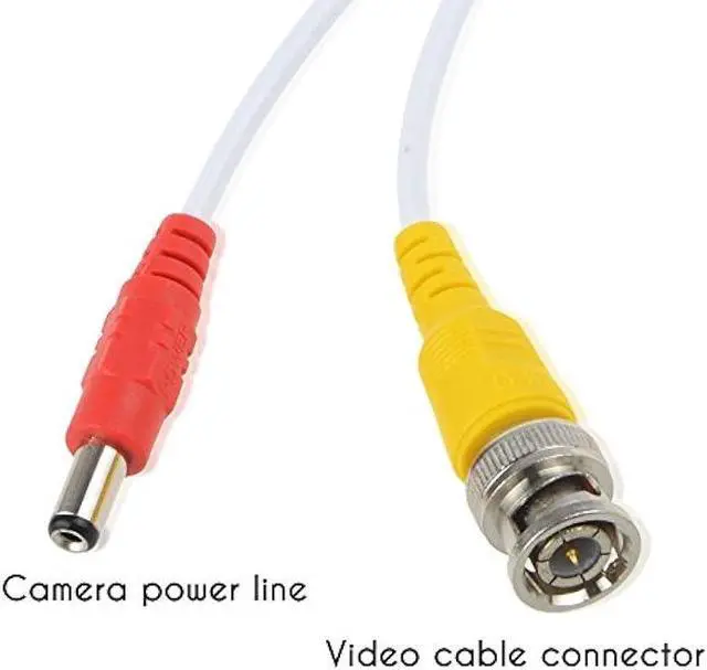 Alt view image 3 of 6 - Flashmen 2-Pack 25ft HD Video Power Security Camera Cables Pre-Made All-in-One Extension Wire Cord with BNC Connectors for CCTV Security Camera (White)