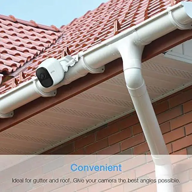 Alt view image 3 of 7 - HOLACA Gutter Mount for Arlo Pro 4 eufyCam 2C Pro E and 2 E20 E40 L20,Arlo Essential,Arlo Pro 2,Arlo Pro 3,Wyze Cam Outdoor,Arlo GO,Arlo Ultra Ultra 2,Arlo Light and Solar Panel(2 Pack, White)