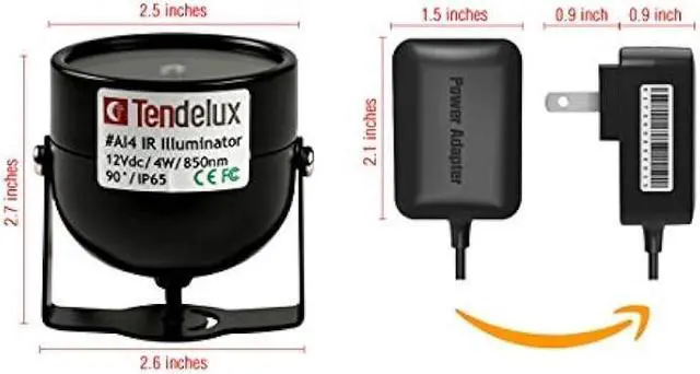 Alt view image 4 of 7 - Tendelux 80ft IR Illuminator | AI4 No Hot Spot Wide Angle Infrared Light for Security Camera (w/Power Adapter)