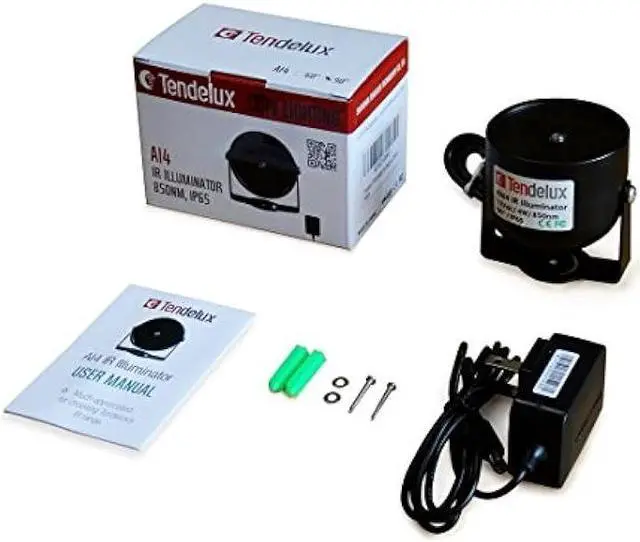 Alt view image 5 of 7 - Tendelux 80ft IR Illuminator | AI4 No Hot Spot Wide Angle Infrared Light for Security Camera (w/Power Adapter)