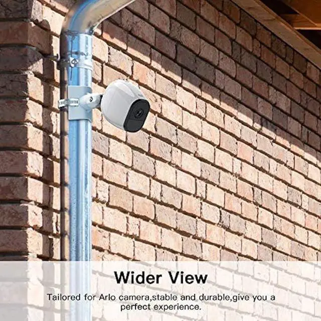 Alt view image 5 of 7 - OkeMeeo Universal Outdoor Camera Mount for Arlo Pro 4/Pro 3/Ultra 2/Arlo Essential/Reolink Wyze Cam,eufyCam and More with 1/4 Inch Attach Point, Fits 1.96-7.87 inch Pipe No Drill(White, 2 Pack)