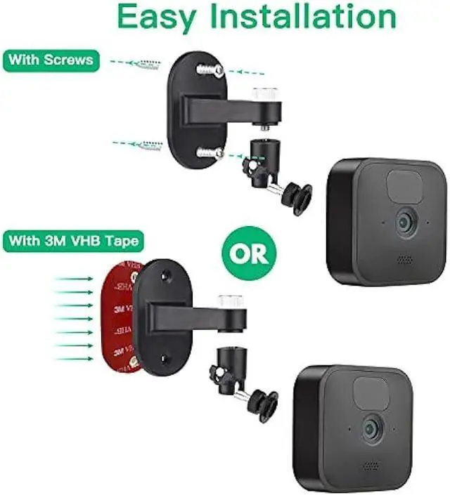 Alt view image 3 of 6 - 3Pack Adjustable Security Wall Mount Bracket for Blink Outdoor (3rd Gen) XT3, Blink XT / XT2, Blink Mini, Perfect View Angle for Your Blink Surveillance Camera - Black