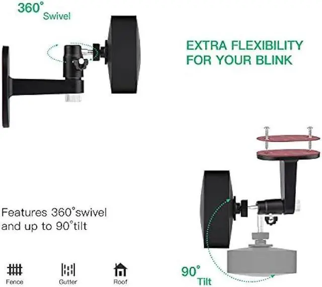 Alt view image 4 of 6 - 3Pack Adjustable Security Wall Mount Bracket for Blink Outdoor (3rd Gen) XT3, Blink XT / XT2, Blink Mini, Perfect View Angle for Your Blink Surveillance Camera - Black