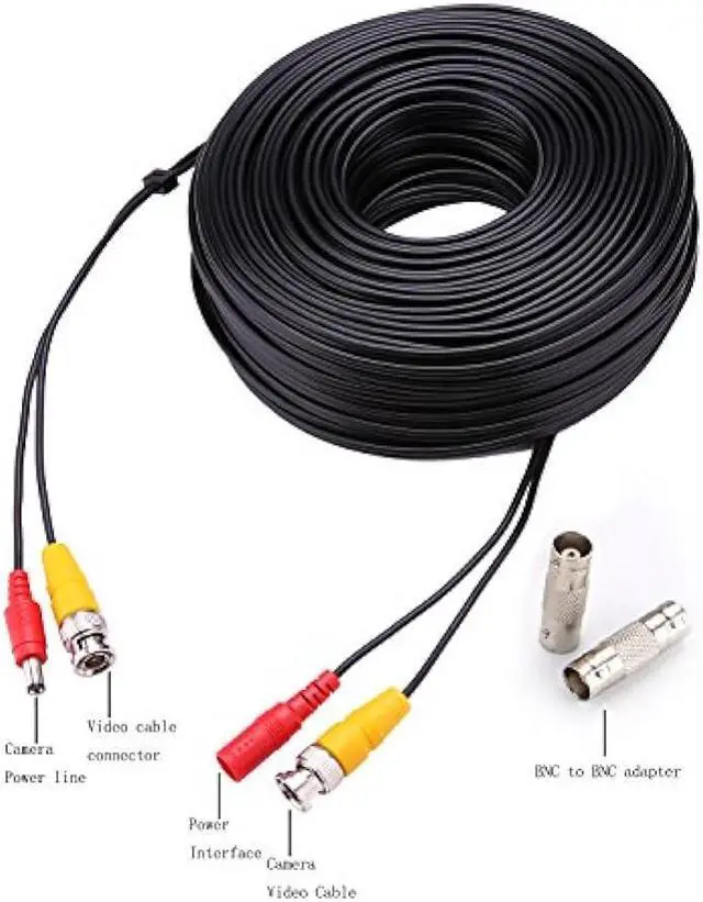Alt view image 4 of 7 - WILDHD BNC Cable 4x100FT, All-in-One Siamese Video and Power Security Camera Wire, Camera Cable for All Max 5MP HD CCTV DVR Surveillance System (100FT 4PACK, Black)