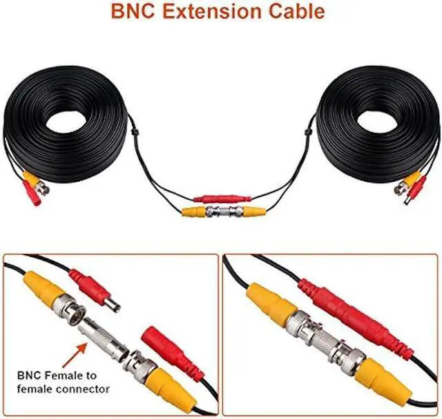 Alt view image 5 of 7 - WILDHD BNC Cable 4x100FT, All-in-One Siamese Video and Power Security Camera Wire, Camera Cable for All Max 5MP HD CCTV DVR Surveillance System (100FT 4PACK, Black)