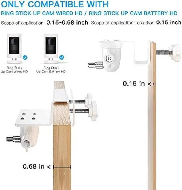 Alt view image 3 of 7 - HOLACA Gutter Mount for Ring Stick Up Cam Plug-in HD Security Camera and Ring Stick Up Cam Battery HD Security Camera-Weatherproof-Give a Perfect Angle for Your Ring Stick Up Cam(3rd)