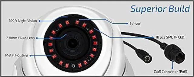 Alt view image 3 of 6 - GW Security 5MP IP PoE Outdoor Indoor Microphone Dome Security Camera (GW5091IP)