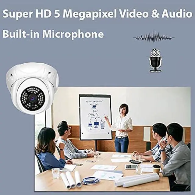 Alt view image 4 of 6 - GW Security 5MP IP PoE Outdoor Indoor Microphone Dome Security Camera (GW5091IP)