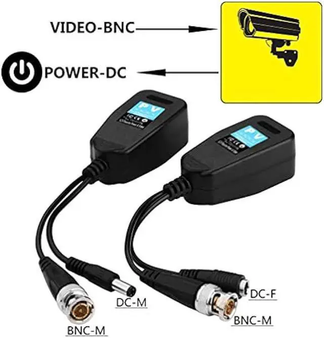Alt view image 2 of 7 - Passive Video Balun 4 Pairs RJ45 Transceiver Transmitter HD-CVI/TVI/AHD/CVBS with DC Built-in Transient Suppression Protection for 720P/960P/1080P/5MP CCTV Security DVR Surveillance Camera System