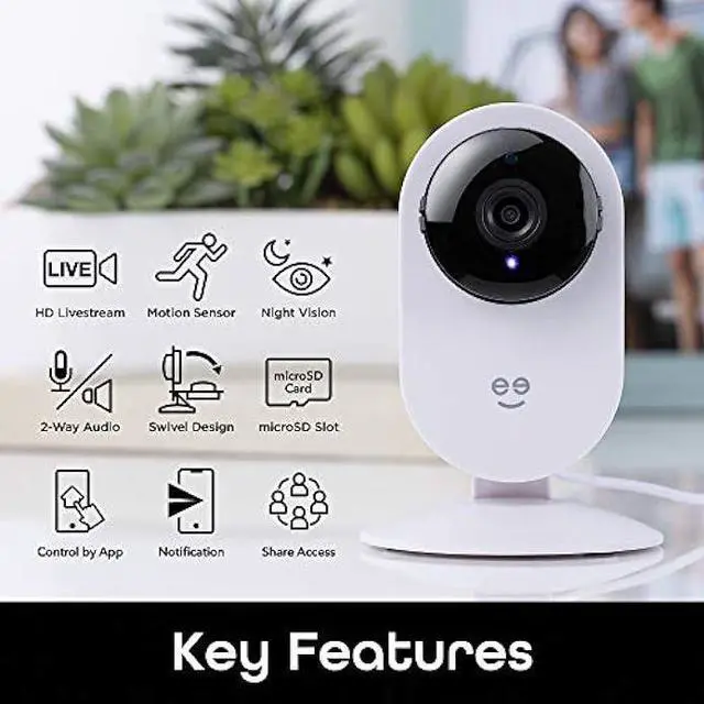 Alt view image 2 of 6 - Geeni Glimpse 1080p WiFi HD Smart Camera  Indoor Home Security Camera  No Hub Required  Voice Control  Motion Detection Camera Compatible