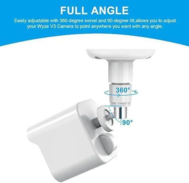 Alt view image 4 of 7 - MROUNT Wyze Cam V3 Wall Mount, Weatherproof Protective Housing with 360 Degree Adjustable Mount Bracket Outdoor and Indoor, Security Camera System Accessories (WHITE-3Pack)