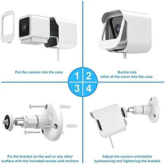 Alt view image 6 of 7 - MROUNT Wyze Cam V3 Wall Mount, Weatherproof Protective Housing with 360 Degree Adjustable Mount Bracket Outdoor and Indoor, Security Camera System Accessories (WHITE-3Pack)